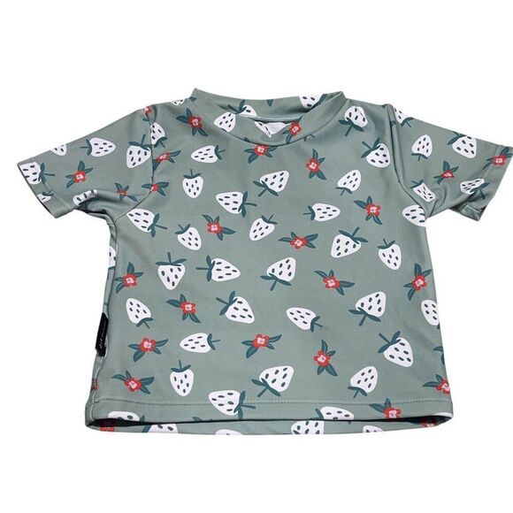 DOT AUSTRALIA Baby Girls' Strawberry Flower Two-piece Rashguard Swimsuit 12-18M - Picture 2 of 4